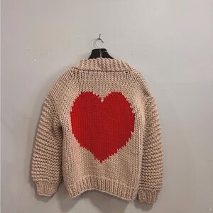 Red Heart Knit Cardigan